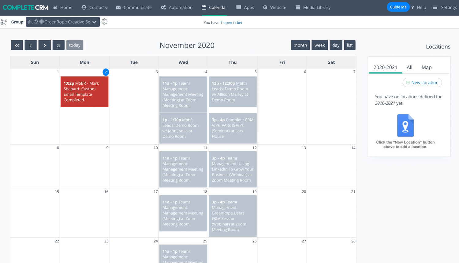 CRM Calendar