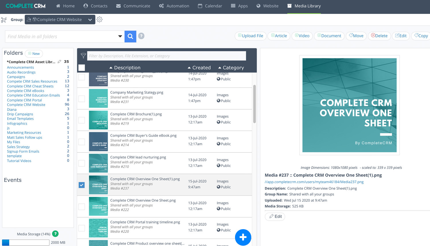 CRM Media Library
