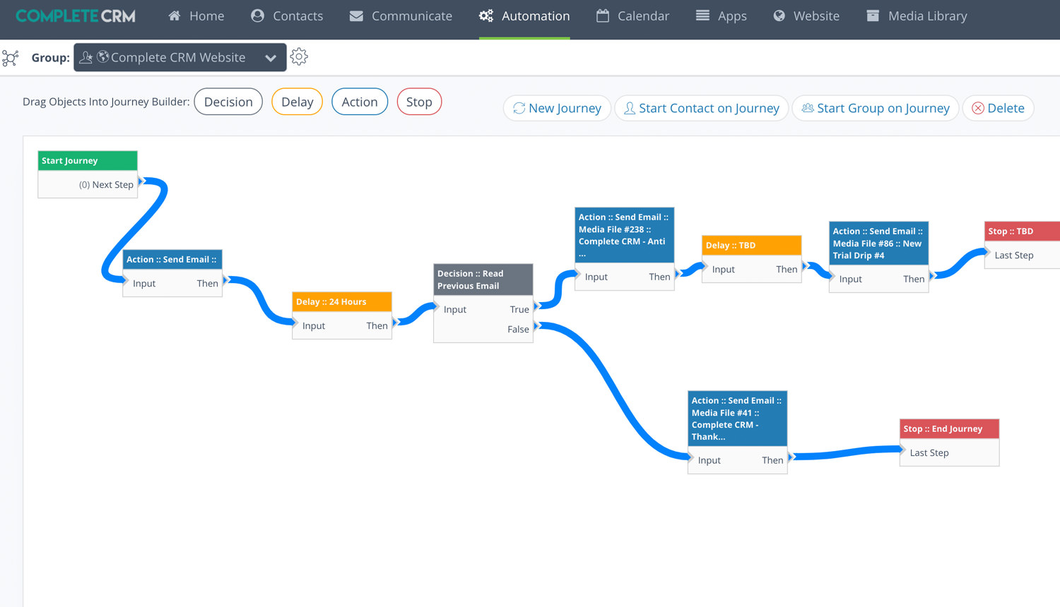 CRM Journey Builder